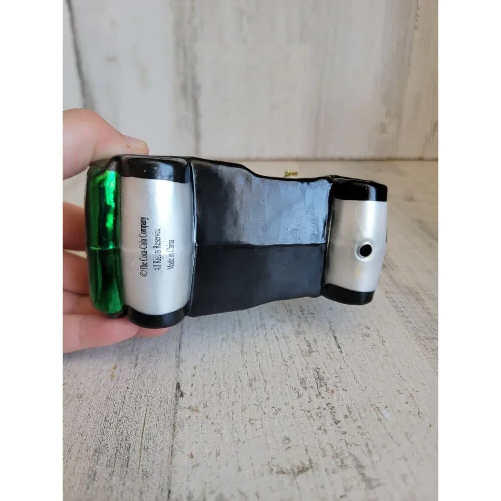 Vintage green Coca-Cola blown glass delivery car‎ van ornament Xmas